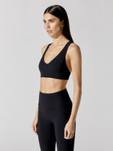 V-Neck Cross Back Bra in Melt - Black
