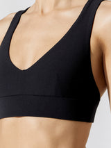 V-Neck Cross Back Bra in Melt - Black