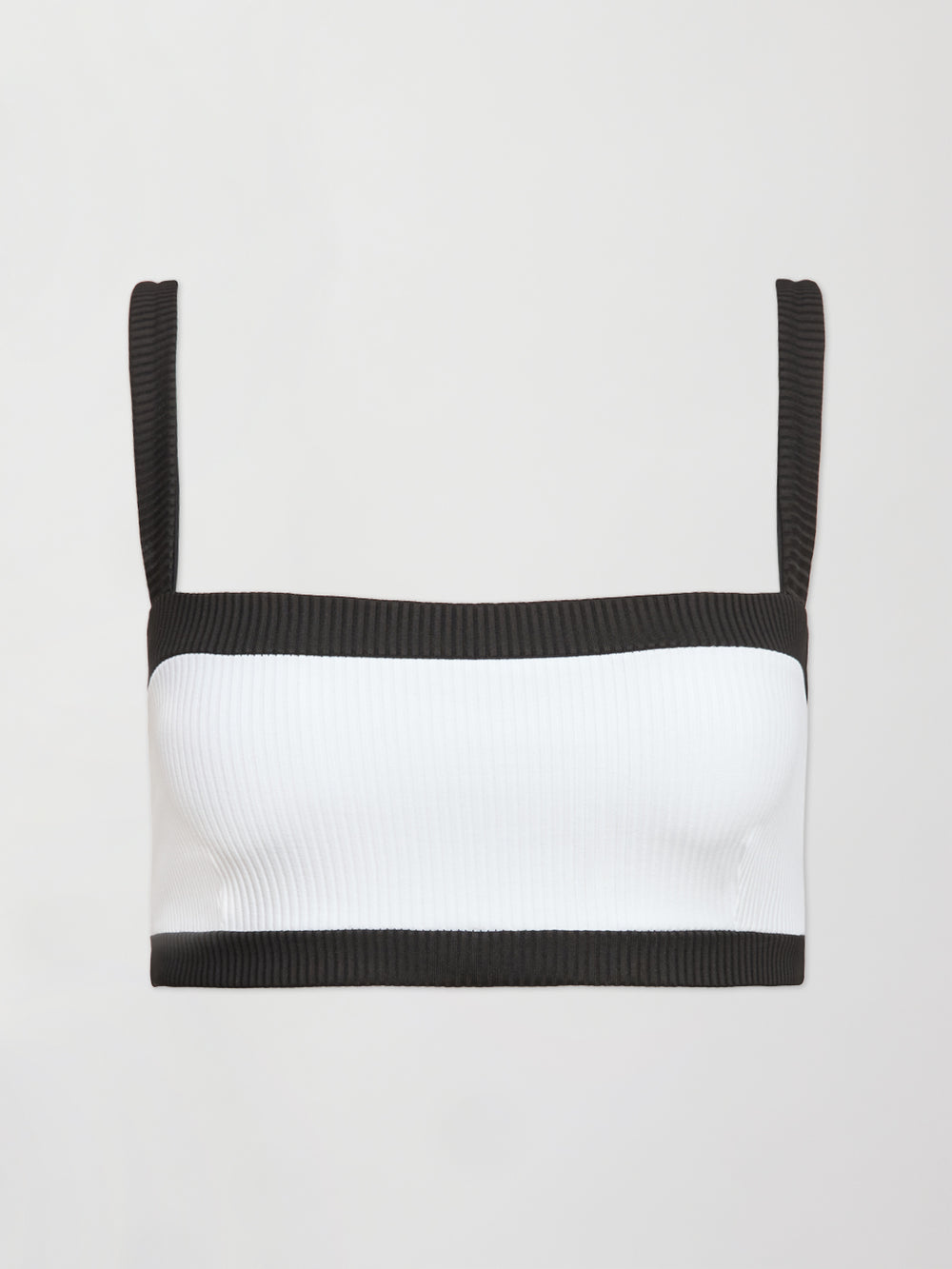 Color Blocked Bra - White And Black