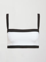 Color Blocked Bra - White And Black
