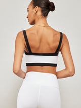 Color Blocked Bra - White And Black