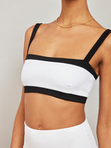 Color Blocked Bra - White And Black