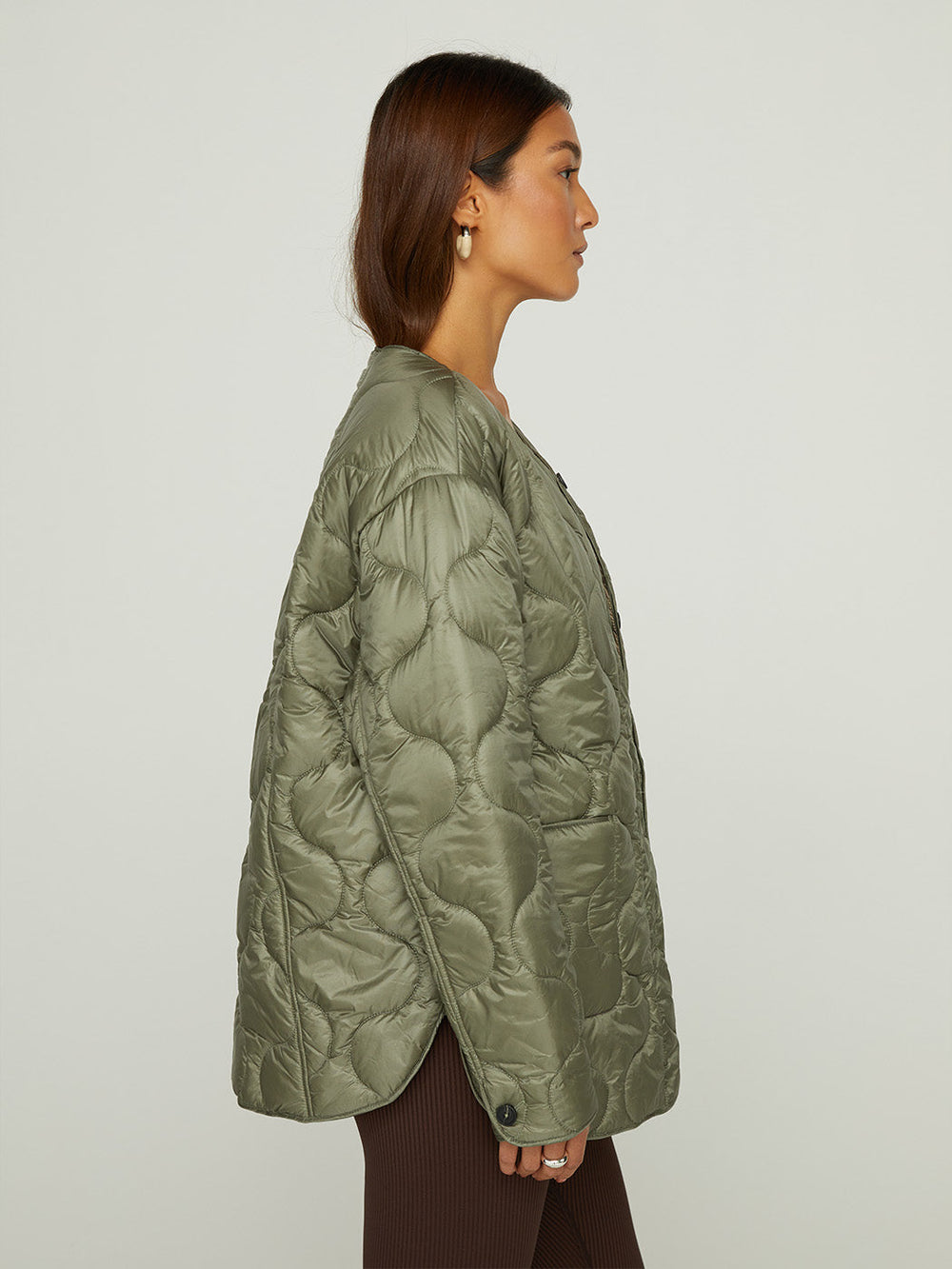 Quilted Jacket - Silvery-Green