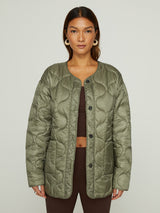 Quilted Jacket - Silvery-Green
