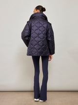 Quilted Jacket with Removable Sleeves - Navy