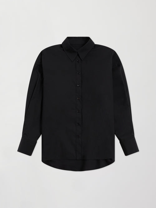 Oversized Button Up Shirt - Black