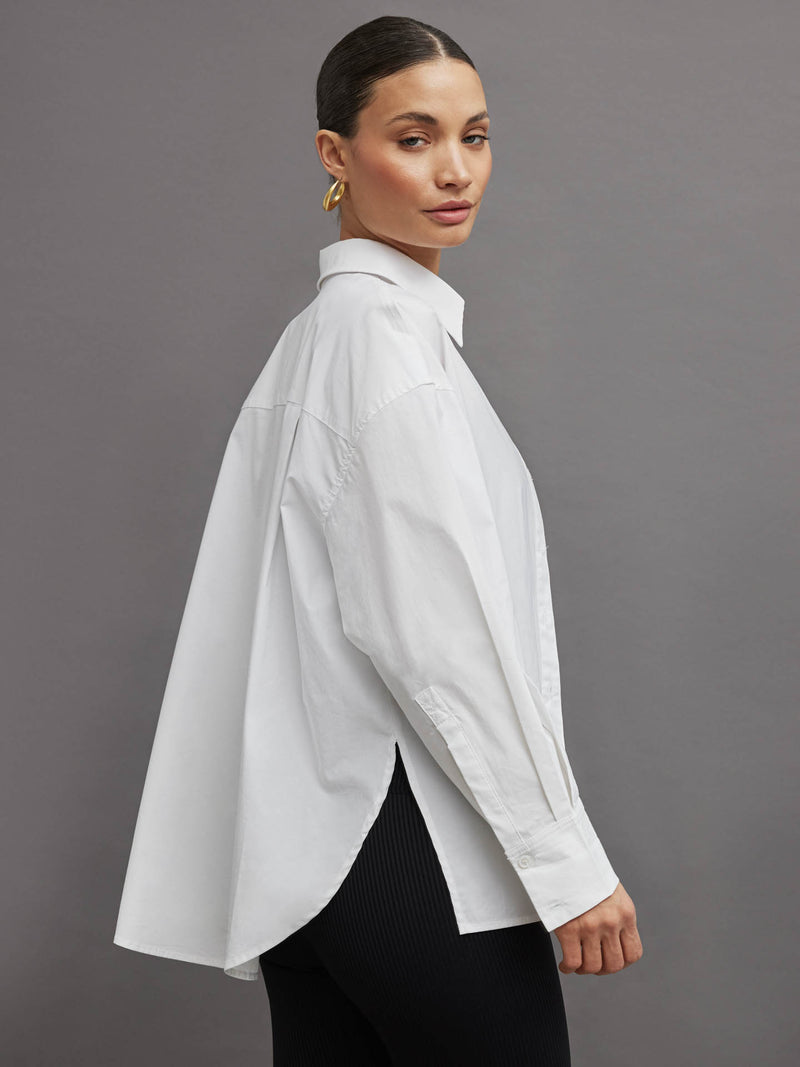 Oversized Button Up Shirt - White