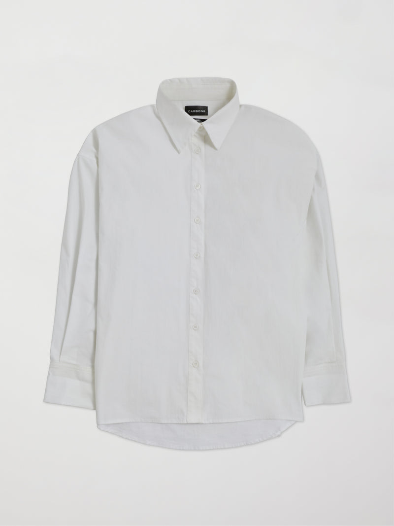 Oversized Button Up Shirt - White – Carbon38