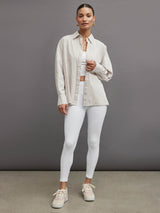 Oversized Button Up Shirt - Pinstripe