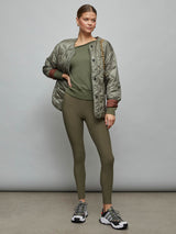 Off Shoulder Sweatshirt in French Terry - Olive