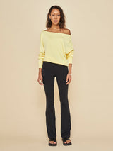 Off Shoulder Sweatshirt in French Terry - Butter Yellow