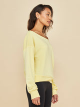 Off Shoulder Sweatshirt in French Terry - Butter Yellow