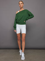Off Shoulder Sweatshirt in French Terry - Formal Garden