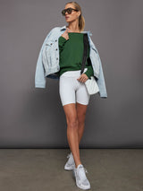 Off Shoulder Sweatshirt in French Terry - Formal Garden