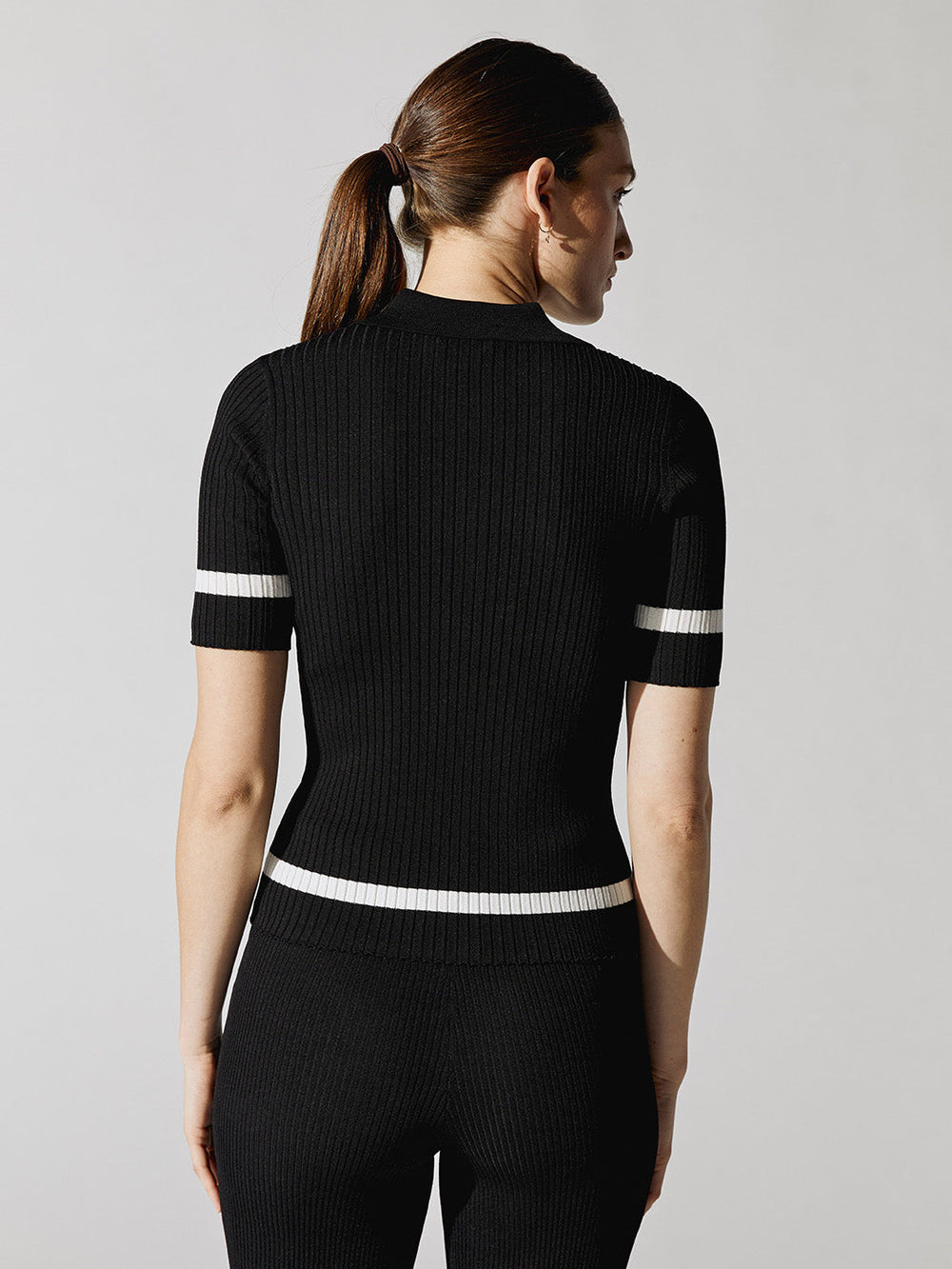 Sweater Polo - Black/White
