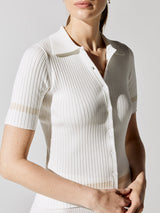 Sweater Polo - White/Tan