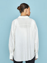 Linen Oversized Button Up Shirt - Cream