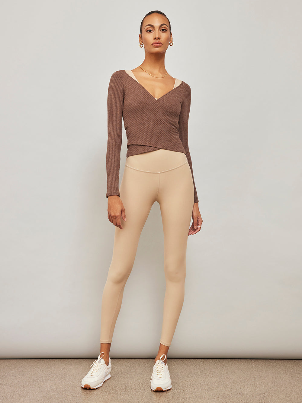 Long Sleeve Wrap Top - Tobacco