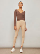Long Sleeve Wrap Top - Tobacco