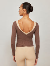 Long Sleeve Wrap Top - Tobacco