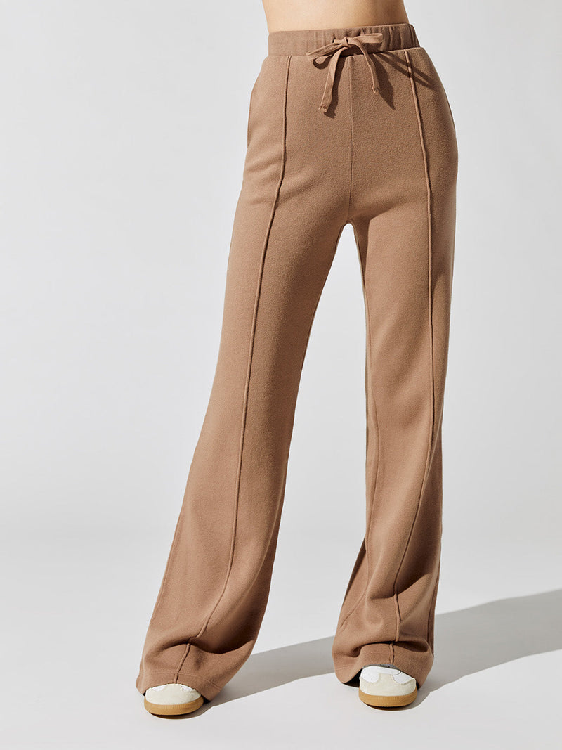 Wide Leg Pintuck Sweatpant in French Terry - Thrush