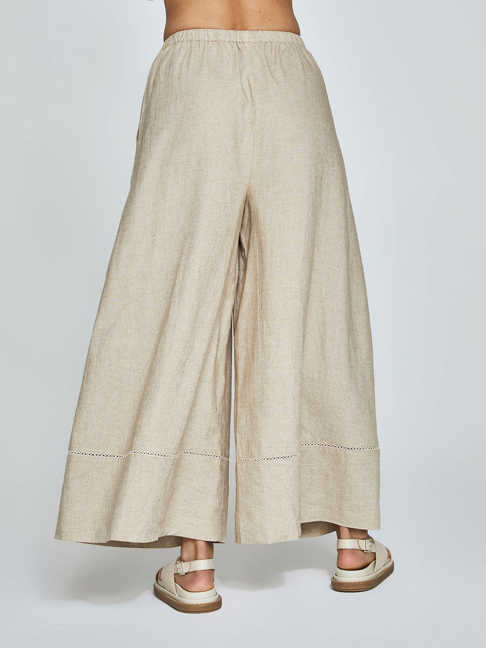 Linen Wide Leg Pant - Tan