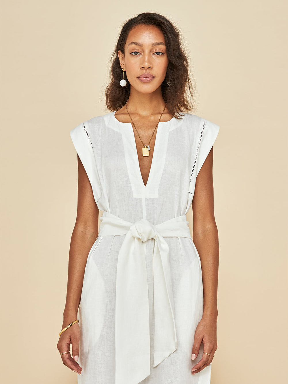 Linen Dress - Cream Carbon38 Linen Dress - Cream Carbon38