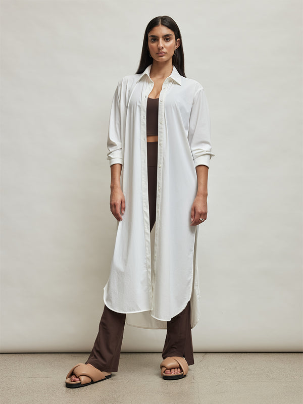 Button Up Oversized Tunic - White