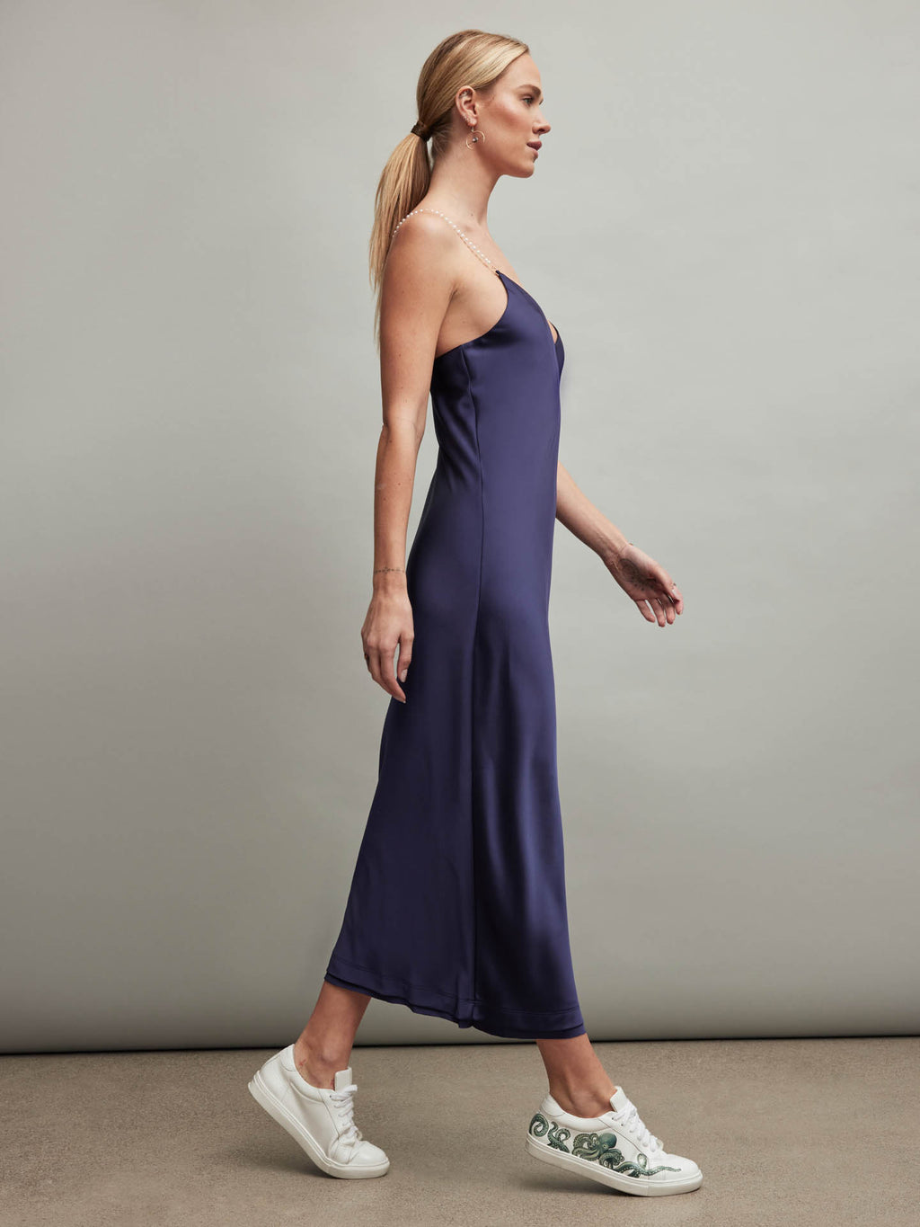navy blue half slip for under dress SATIN SLIP DRESS