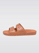 Adult Moses Sandal - Fancy - Stone Dots On Toffee
