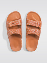 Adult Moses Sandal - Fancy - Stone Dots On Toffee
