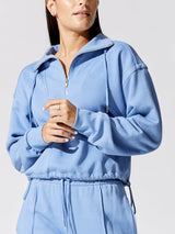 Zella Organic Terry Cropped Pullover - Blue