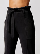 Stevie Organic Terry Paperbag Sweat Pants - Black