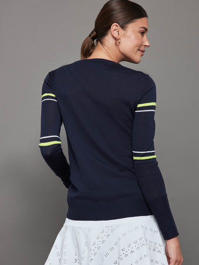 40 Love Knit - Navy with Yellow and White Stripes