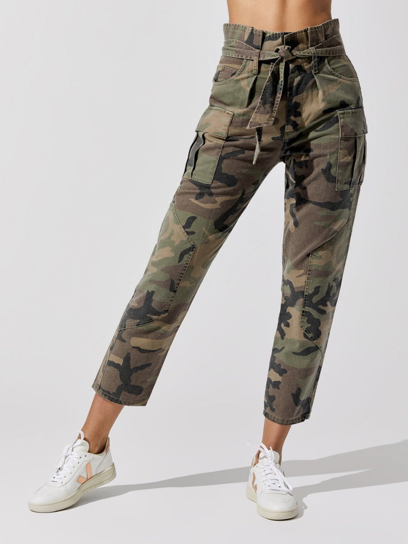 Bryn Paper Bag Vintage Washed Camo Pant - Woodland Camo
