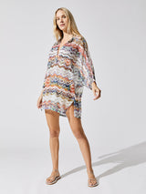 Short Cover Up Tunic - Dis College Zigzag