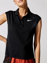 Court Dry-fit Victory Polo Top - Black-White