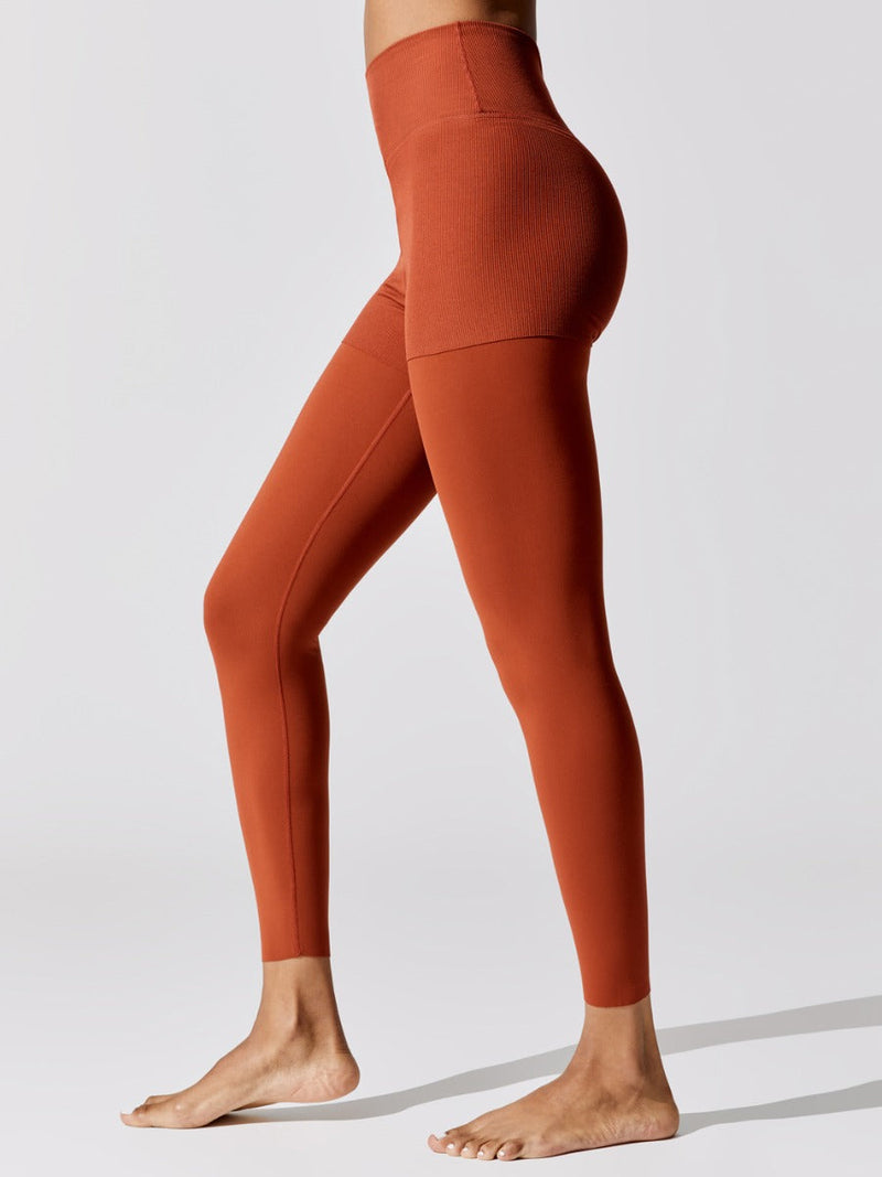 Women's Nike Yoga Infinalon Lace Luxe Leggings Large Mauve Brown