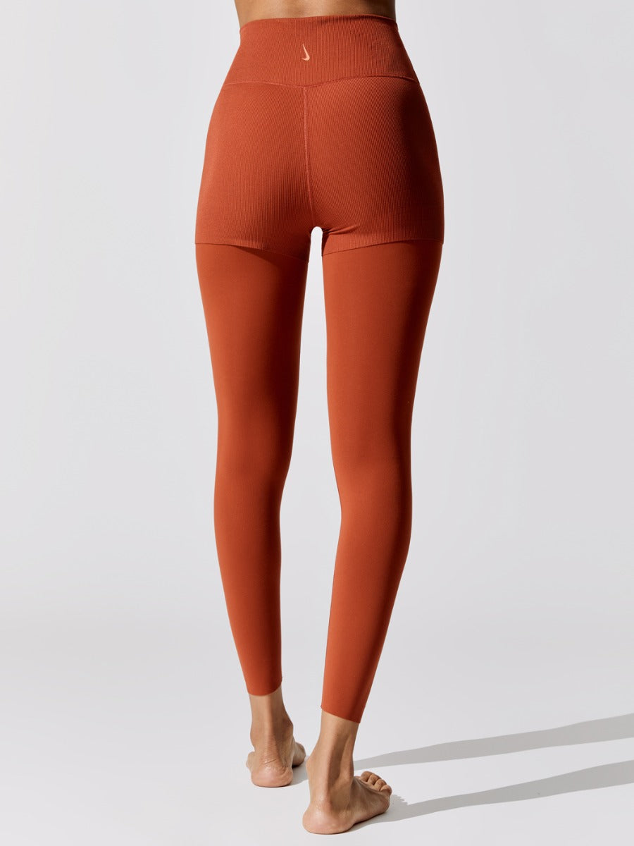Nike Sportswear W NSW CLUB HW LGGNG - Leggings - Trousers - rugged  orange/phantom/orange 