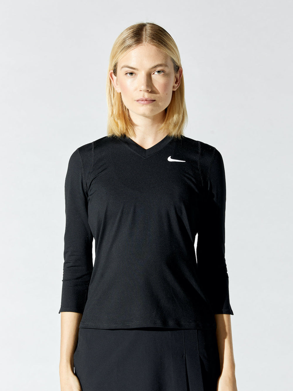 NikeCourt Dri-FIT UV Victory 3/4-Sleeve Tennis Top - Black Carbon38 NikeCourt Dri-FIT UV Victory 3/4-Sleeve Tennis Top - Black Carbon38