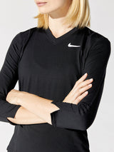 NikeCourt Dri-FIT UV Victory 3/4-Sleeve Tennis Top - Black