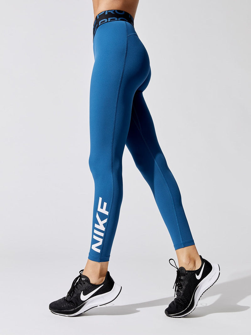 Nike Pro Leggings M Blue Geometric Dri Fit