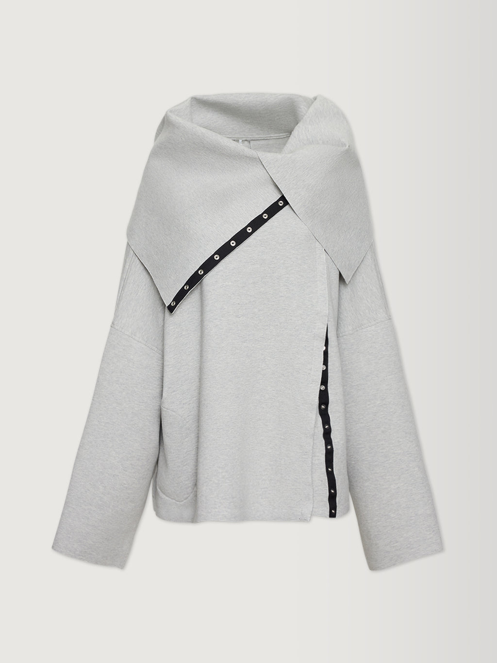 Oversized Side Snap Jacket Heather Grey