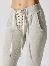 Maddox Lace Front Slim Joggers - Aged Heather Grey
