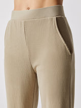 Delilah High Waisted Flared Leg Sweatpants - Taupe