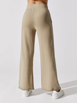 Delilah High Waisted Flared Leg Sweatpants - Taupe