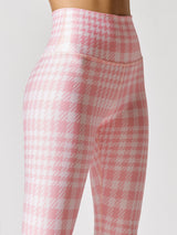 Houndstooth Legging - Candy Pink-White