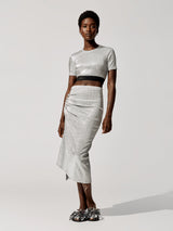 Jupe Silver Lurex Skirt - Silver