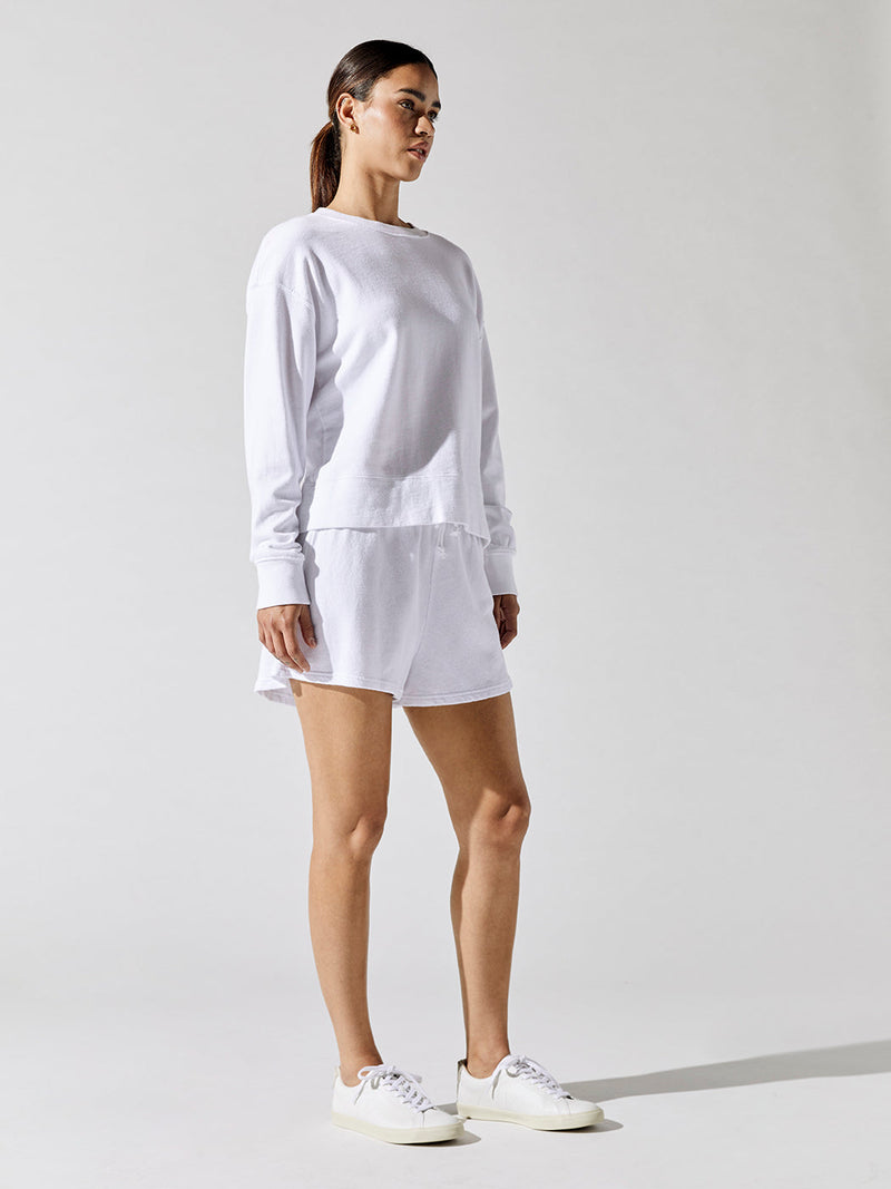 Layla Sweat Shorts - White