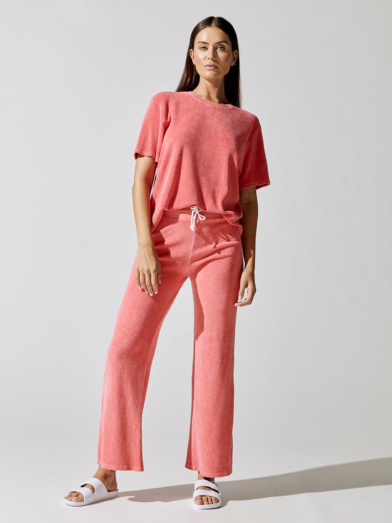 Donna Loop Terry Oversized Tee - Strawberry